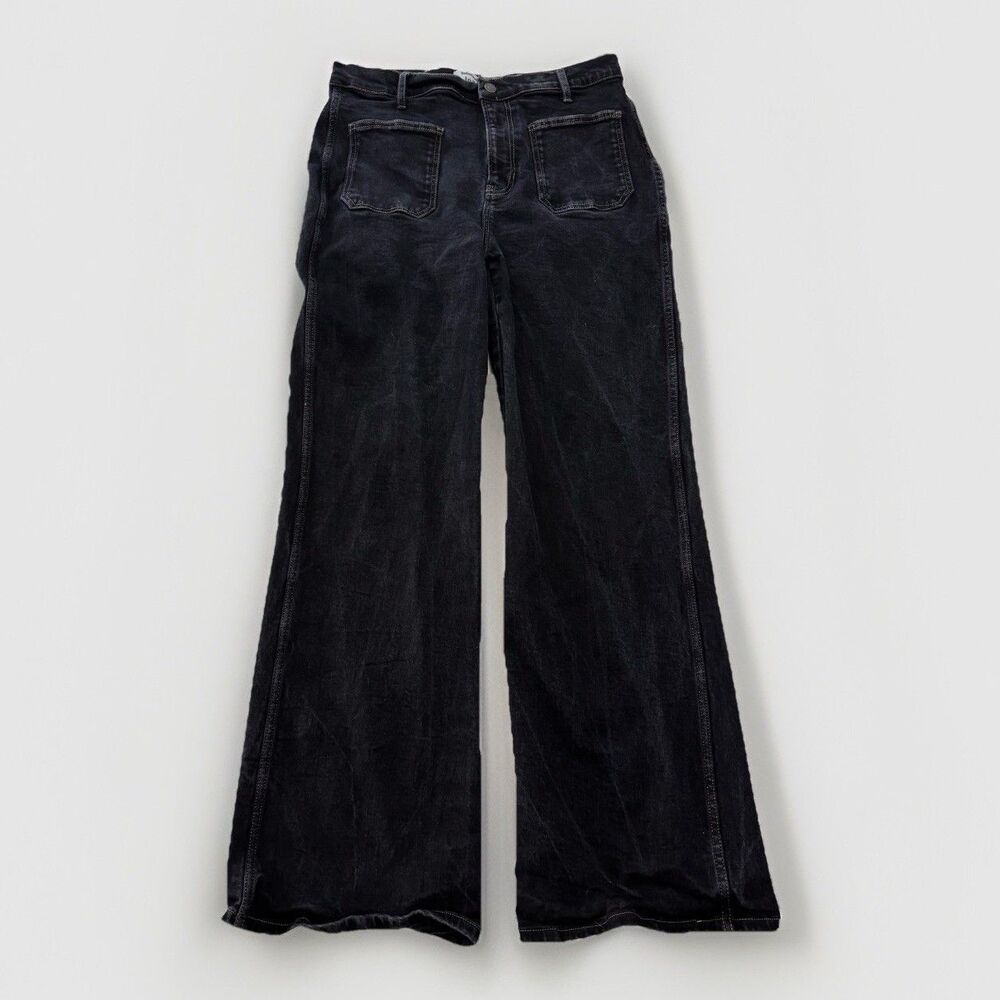 Reformation Jeans Womens Size 31 Alyssa High Rise Wide Leg Long Black Jeans